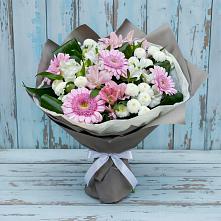 Букет цветов из:  Герберы, Альстромерии и Хризантемы в Амурзете