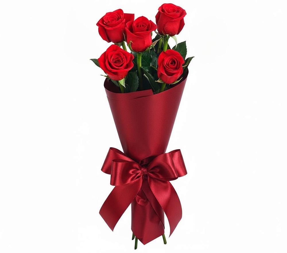 Букет 5 Красных роз Эдлесс Лав в Амурзете
