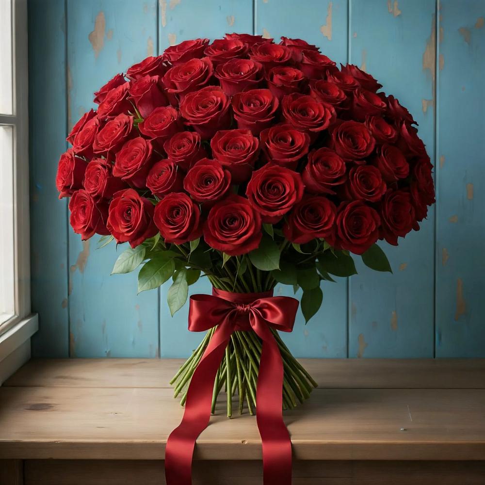 Букет Красные розы Блэк Меджик в Амурзете