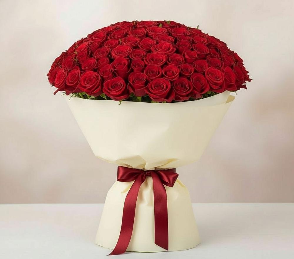 Букет 101 Красная роза Милано в Амурзете