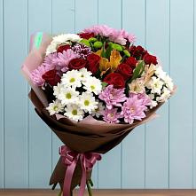 Букет цветов из:  Розы, Хризантемы и Альстромерии в Амурзете